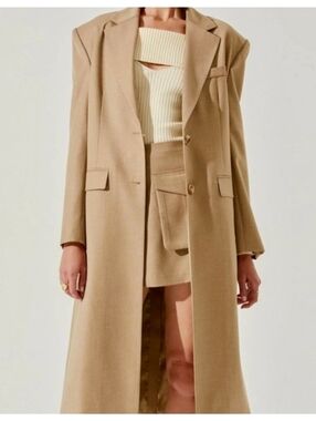 ASTR The Label Brylee wool Blend Trench Long Coat Style. Xs